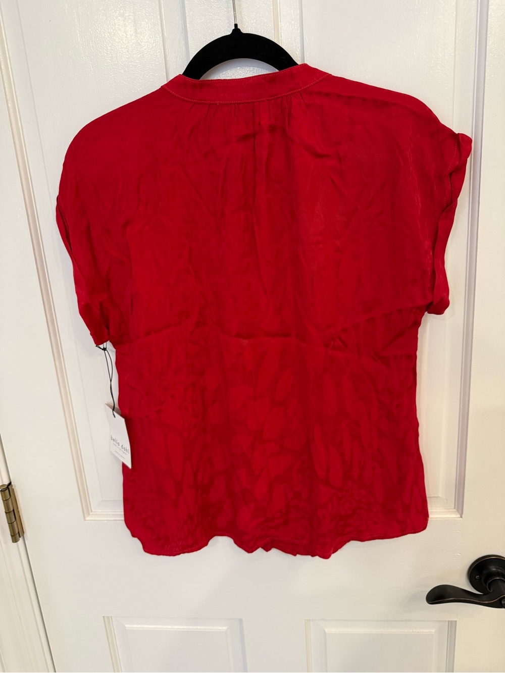 Bella Dahl Vibrant Red Short-Sleeve Button-Front Blouse NWT - Picture 7 of 7